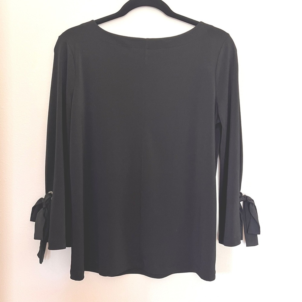 Banana Republic‎ Womens Black Grommet Long Sleeve Capsule Wardrobe Top Small